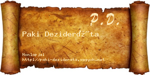 Paki Dezideráta névjegykártya